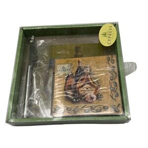 Cutting Board Gift Set By Cypress Home- Knife Board & Decor Napkins Charcuterie